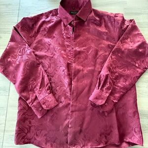 Men's Silk/Poly Dress Shirt Size XL Cranberry Red